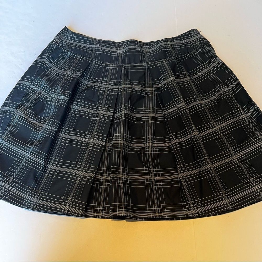 Gap Women's Pleated Plaid Vintage Skirt Cotton Black/White Size 10